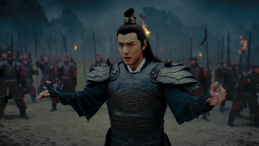 Chinese samurai going into battle cinematic shot of samurai warrior, using mystic powers to turn himself into a smoke tornado using it to fight  in the middle of battle 360 rise crane shot