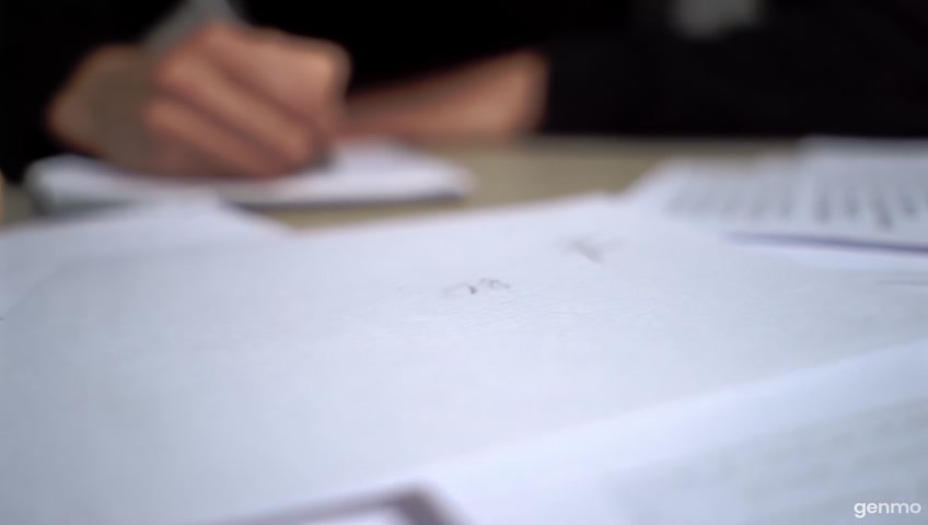 ow yourself with glasses (if you have them), surrounded by papers, grading with an exhausted face, and reacting to ridiculous answers (e.g., write something like "2+2=22" and grimace). End by tossing the pen and giving up. Music: something dramatic 9:16