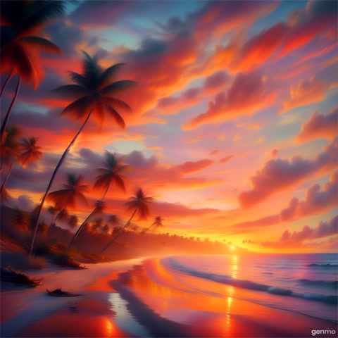 UNA LINDA PUESTA DE SOL EN LA PLAYA