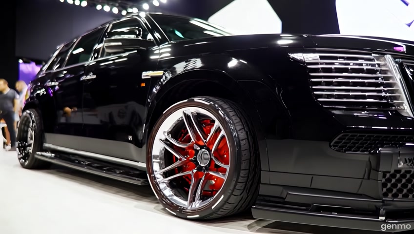 2020, Black, Lincoln Aviator, Lowered, One of a kind, Customized High Performance Street Racer, Custom Rims, Red Brake Calipers, HD high quality Photograph, First place custom show truck photo, professional movie, professional picture, ultra detailed, ultra realistic, cinematic, sharp focus