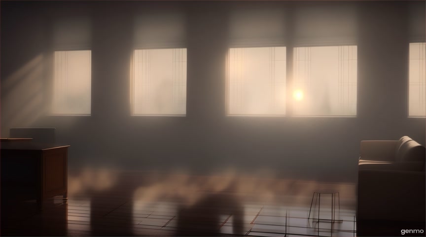 IMPORTANT: Keep the camera completely still — no zoom, pan, or tilt. Animate only faint flickering screens and drifting fog outside. The final frame matches the first frame exactly to ensure a perfect infinite loop. IMPORTANT: Keep the camera completely still — no zoom, pan, or tilt. Animate only faint flickering screens and drifting fog outside. The final frame matches the first frame exactly to ensure a perfect infinite loop.