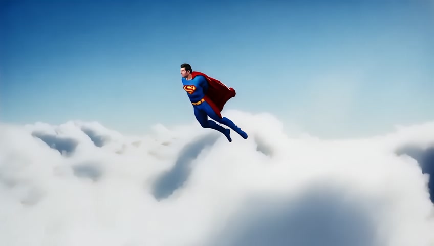 Sueprman dancing in the sky