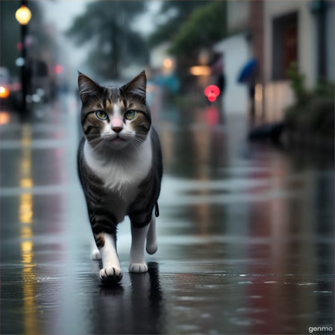 A cat lost his everything betrayed by his family and walking in heavy rain