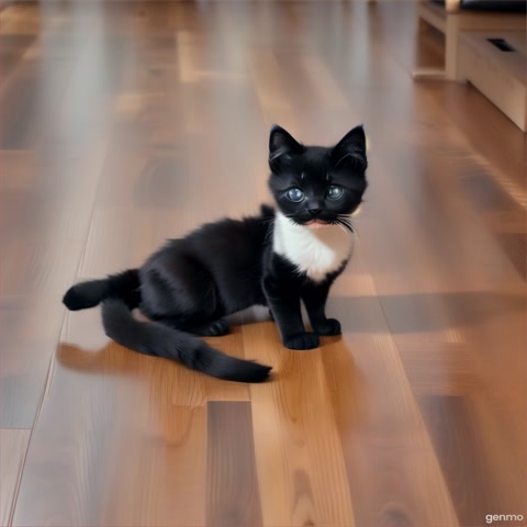 Black kitten dancing motorcycle dance