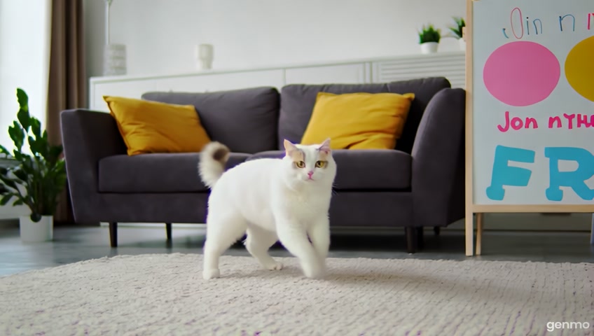 Create a video of a dog and cat playing that can be used on social media announcing that our pet supply store is on threads