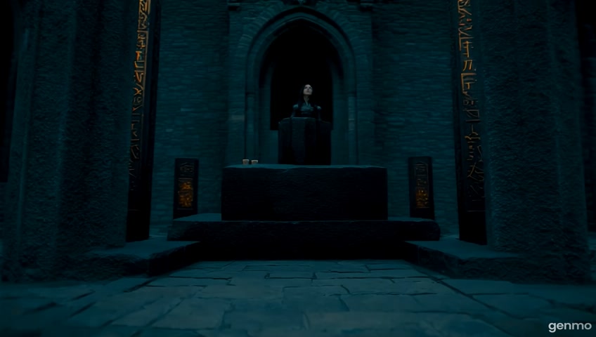 A solemn dark elven woman with long black hair and black skin gently lays an old, dying dark elf onto a massive obsidian altar. The ritual takes place in a desolate stone sanctuary, surrounded by shadows and the faint glow of rune-inscribed pillars. The atmosphere is sacred, heavy with sorrow and dignity.