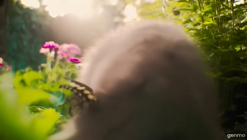 a cute cat play in garden