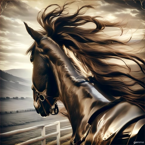 a horse looked from the back