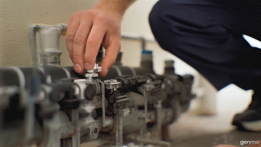 A video of a heating system repair in a residential building