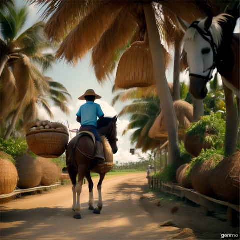 A coconut vendor goes to a farm to collect coconuts. He gathers a massive number of coconuts in a basket. He mounts the basket on the horse and continues his journey back home. He sees a young boy nearby. He asks him how long it would take him to reach the city. The boy replies that if he goes slowly, he'll reach faster and if he speeds up, he'll reach slowly. The coconut vendor doesn't understand the logic behind the boy's statement. He continues his journey home and makes his horse run faster. Every time he makes his horse run faster, the coconuts fall off the basket, and he stops his journey to collect them. He reaches home late at night, quite later than he had expected. He then realises what the boy had meant.
Lesson to be learned: A simple tale about honesty and kindness