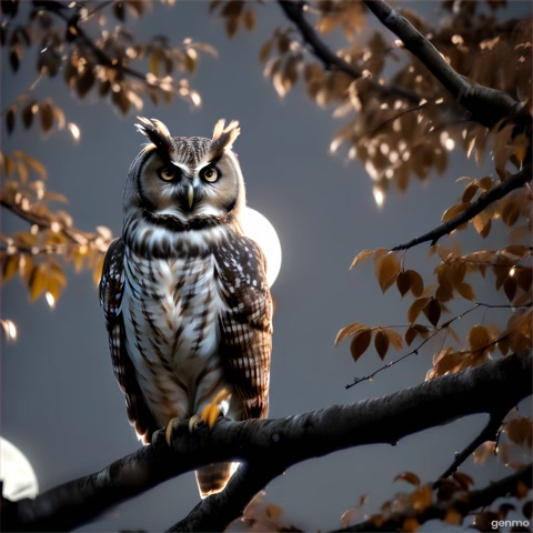 an owl in night