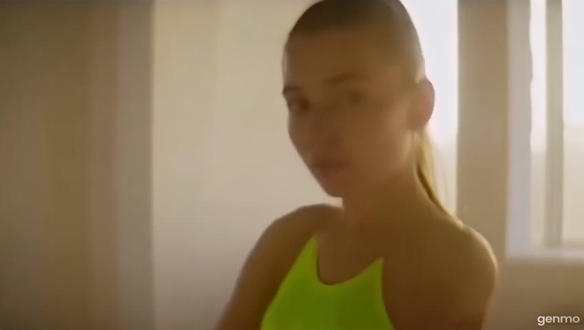 une jeune femme en tenue de sport qui danse