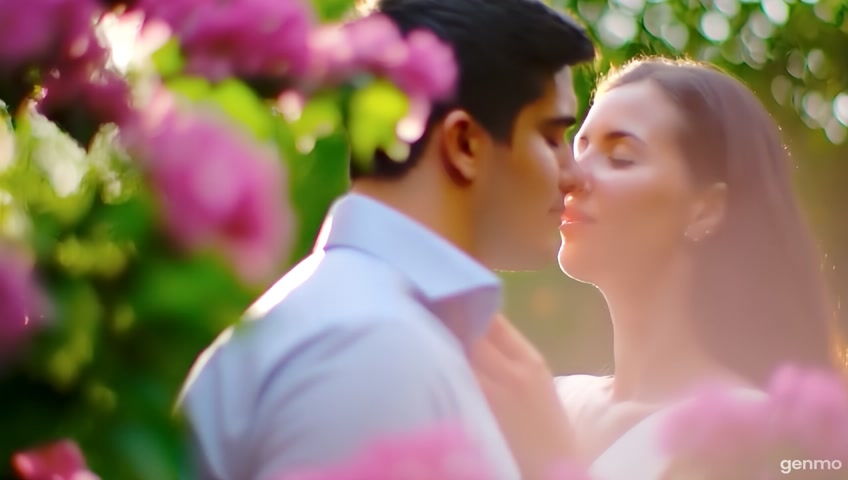 oman  kissing in a garden