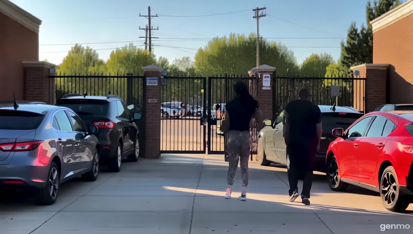 Time: 7:30 AM Location: City - High School Cars are lined up in front of the school, and students are passing through the gate with interrupted conversations and scattered laughter.