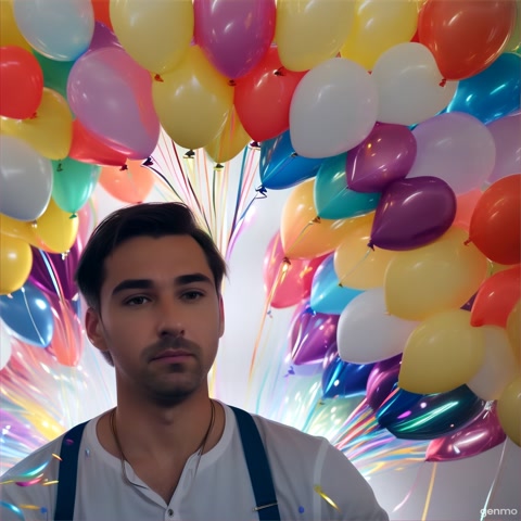 A man popping balloons create satisfying sounds for 20second