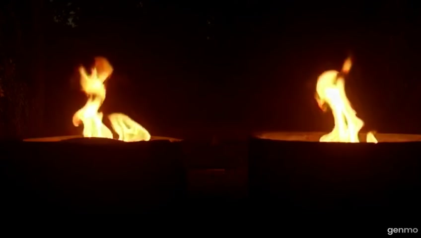 Flames licking through darkness → transition into sunrise over a horizon

Someone walking toward the camera through a foggy forest or urban alley

Close-up of determined eyes looking forward