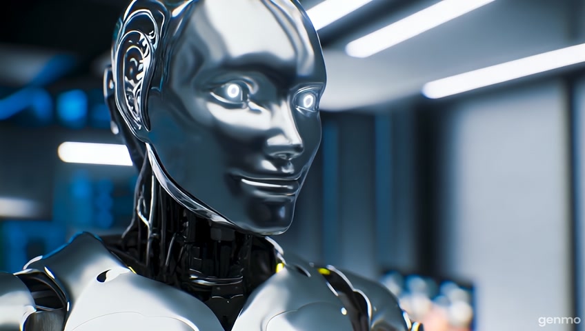 A robot smiling at the camera