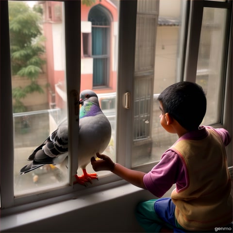 **"उड़ान की ख़ुशी"**
एक सुबह, छोटा कबूतर राजू की खिड़की पर आ बैठा। राजू, जो बीमारी के कारण चल नहीं सकता था, उसके साथ दोस्ती करने लगा। वह रोज़ कबूतर को दाना देता और उसकी उड़ानें देखकर खुश होता।
एक दिन, कबूतर ने राजू के हाथ पर बैठकर उसकी उंगली को हल्के से चोंच से छुआ। राजू ने महसूस किया—**"सच्ची आज़ादी दिल की उड़ान में है।"**
*"दोस्ती और साहस की यह छोटी सी कहानी, बड़ी खुशियों की उड़ान कहलाती है।"*
✌️🕊️