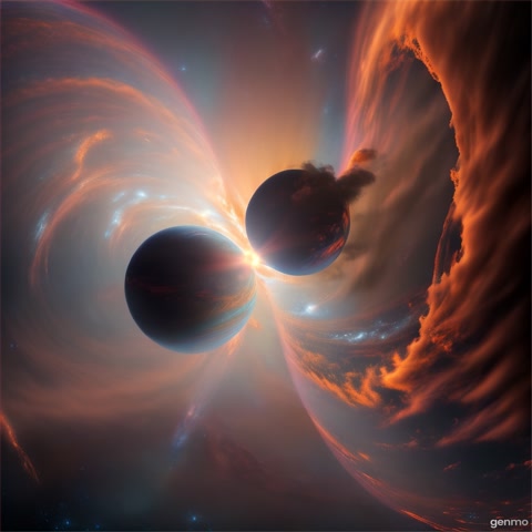 Artist's impression of K2-18b, perhaps with speculative "life" elements quickly fading or becoming transparent.)