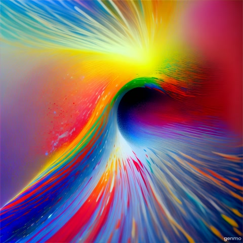 A slow-motion shot of paint splattering onto a blank canvas, creating an abstract piece of art. The camera captures the vivid colors merging and the dynamic motion of the paint.