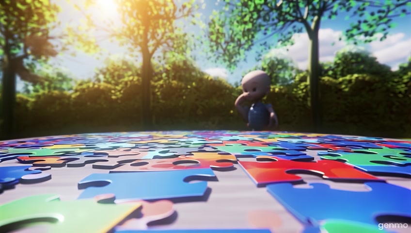 And a video outside, a big puzzle, Mikhwam