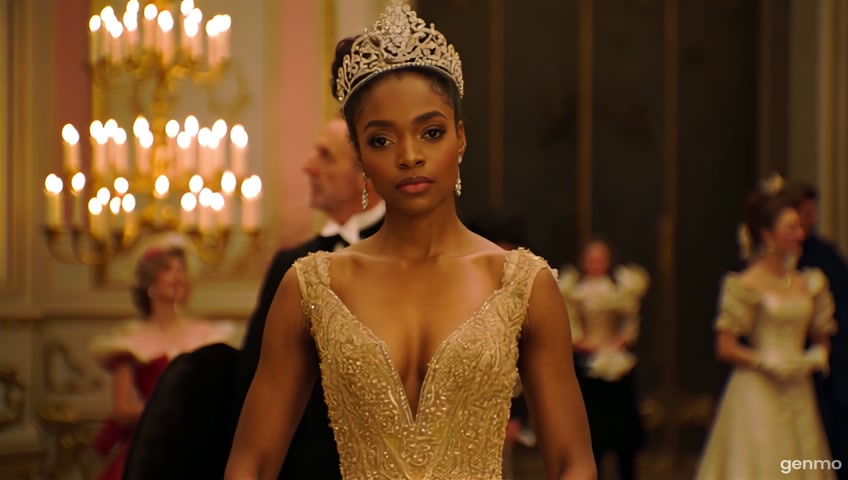 a royal black queen at a ball