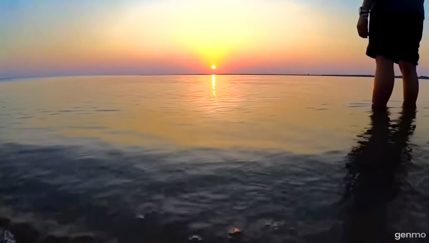 One person walking top of Arabian Sea