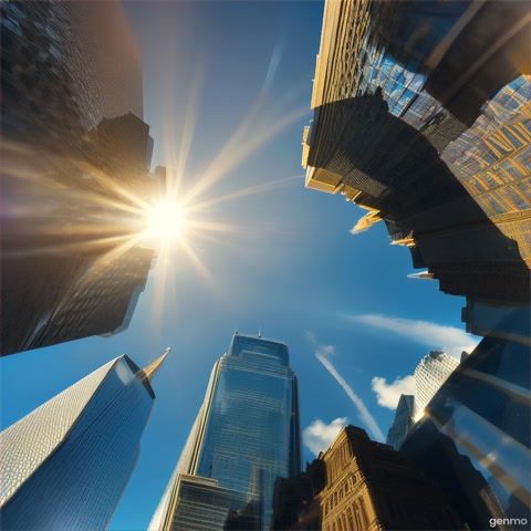 gigantic cryptocoin landing on the city