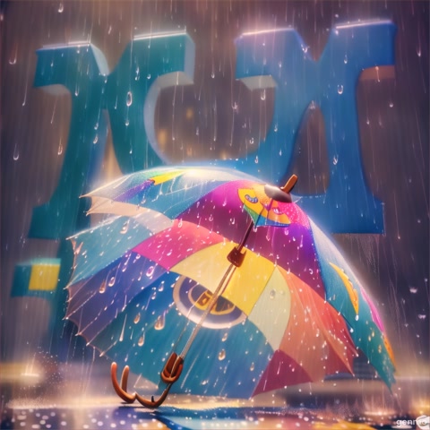 A playful shot of umbrella going sideways in the rain