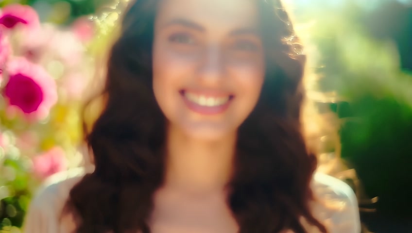 beautiful brunette with a big smile