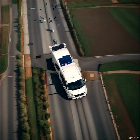 A realistic white Peugeot van with "Сонячні Системи" branding (see reference image) drives through Ukrainian cities: Lutsk, Lviv, Ternopil, Zhytomyr. At each stop, solar panels grow nearby — on fields or rooftops. Cinematic camera, smooth drone shots, sunlight, time-lapse effect. Final screen shows logo and text: "Будуємо енергонезалежність разом".