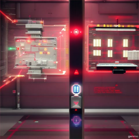 As the intruder walks near a sensor pole, a PIR motion sensor detects movement. A digital red alert icon flashes above the pole. Quickly transition to a 3D digital schematic showing the PIR sensor wired to an Arduino Nano and a 433 MHz RF transmitter. Bright signal arrows indicate RF transmission. The signal travels through a visual data path to a defense command center. Inside, a Python-based GUI flashes: “Intrusion in Zone 4.” The zone map blinks red. A synthetic female voice says, “Alert! Intrusion detected in Zone 4.” The GUI displays live footage from an ESP32-CAM stream showing the intruder. Interface glows with urgency. Clean, realistic, and high-tech.