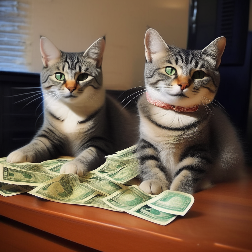 Gatitos con dinero