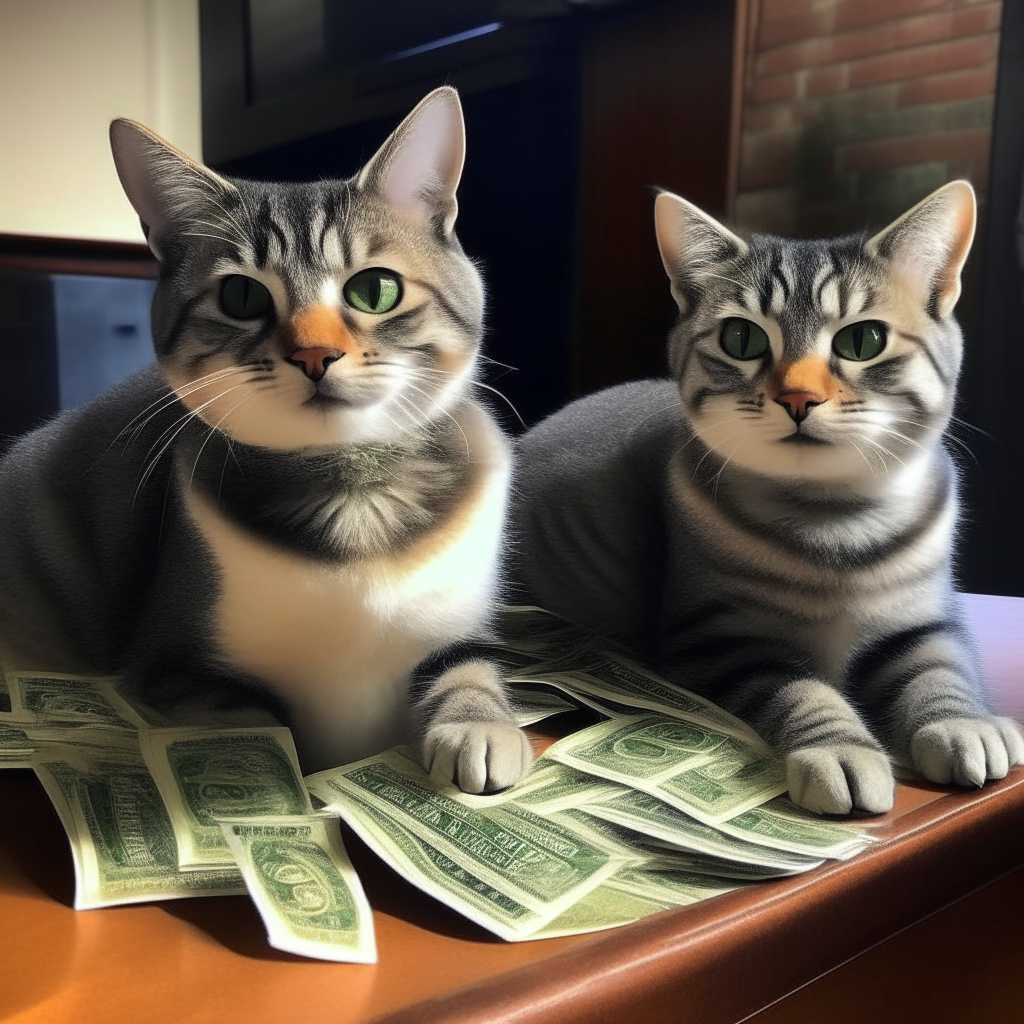 Gatitos con dinero