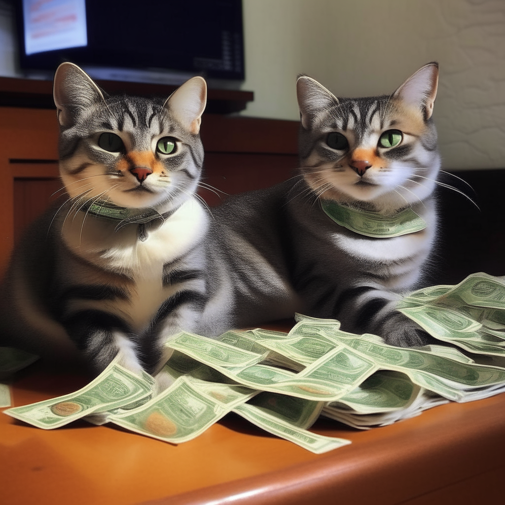 Gatitos con dinero