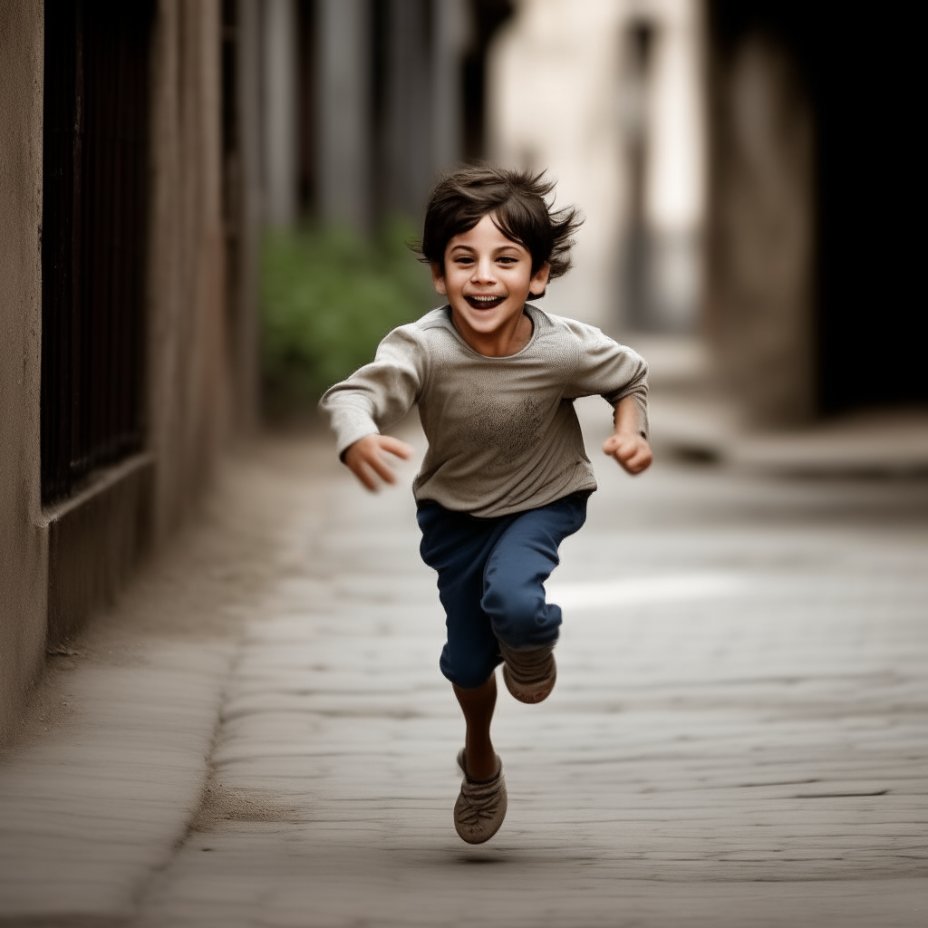 niño corriendo feliz