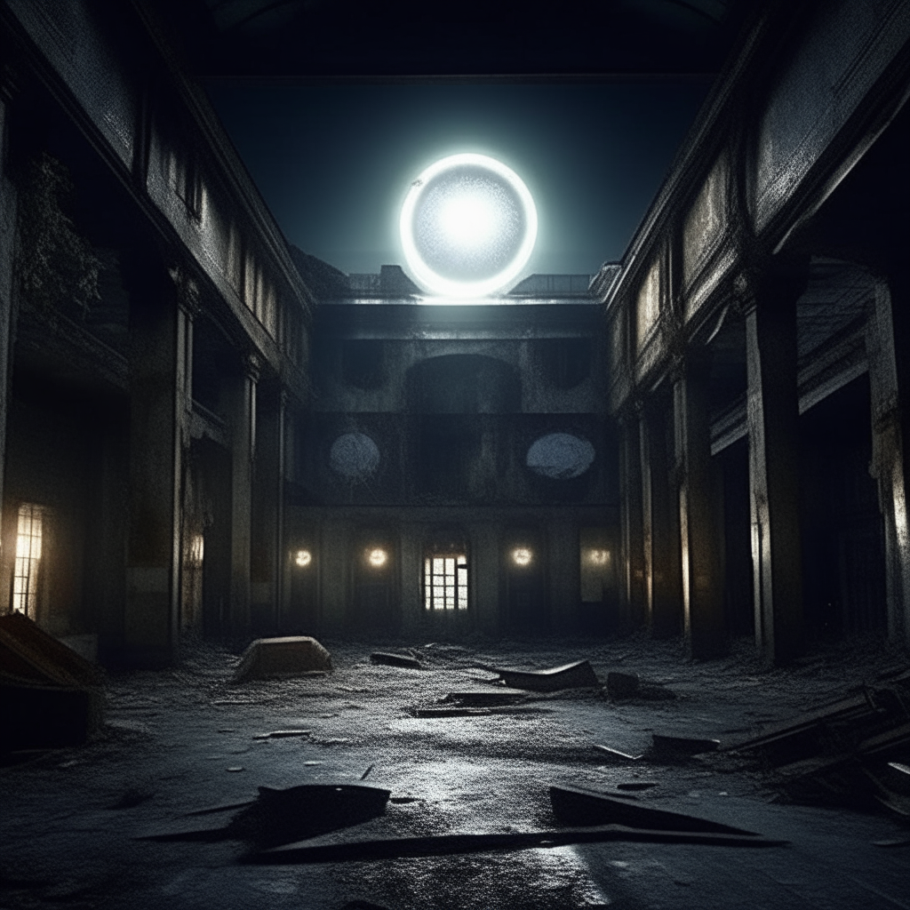 The cryptic symbol from the abandoned asylum appears once more, its shifting patterns highlighted by the glow of the full moon amidst shadowy ruins