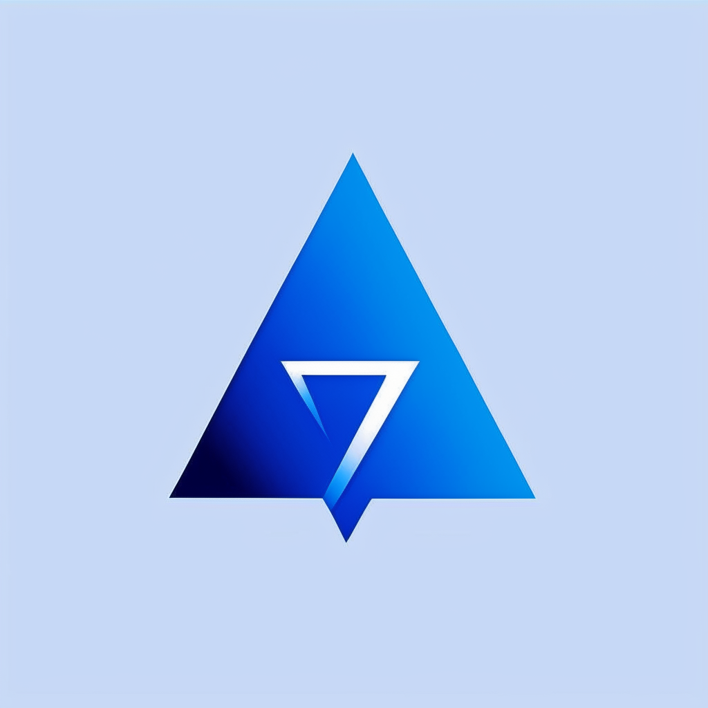 A minimalist wordmark logo using the name 'VANDIERE' in a sans-serif font in electric blue with a subtle triangle shape behind it