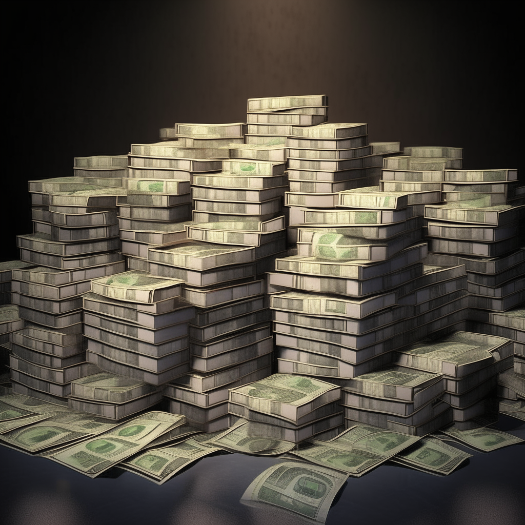 Stacks of money. photo realistic.