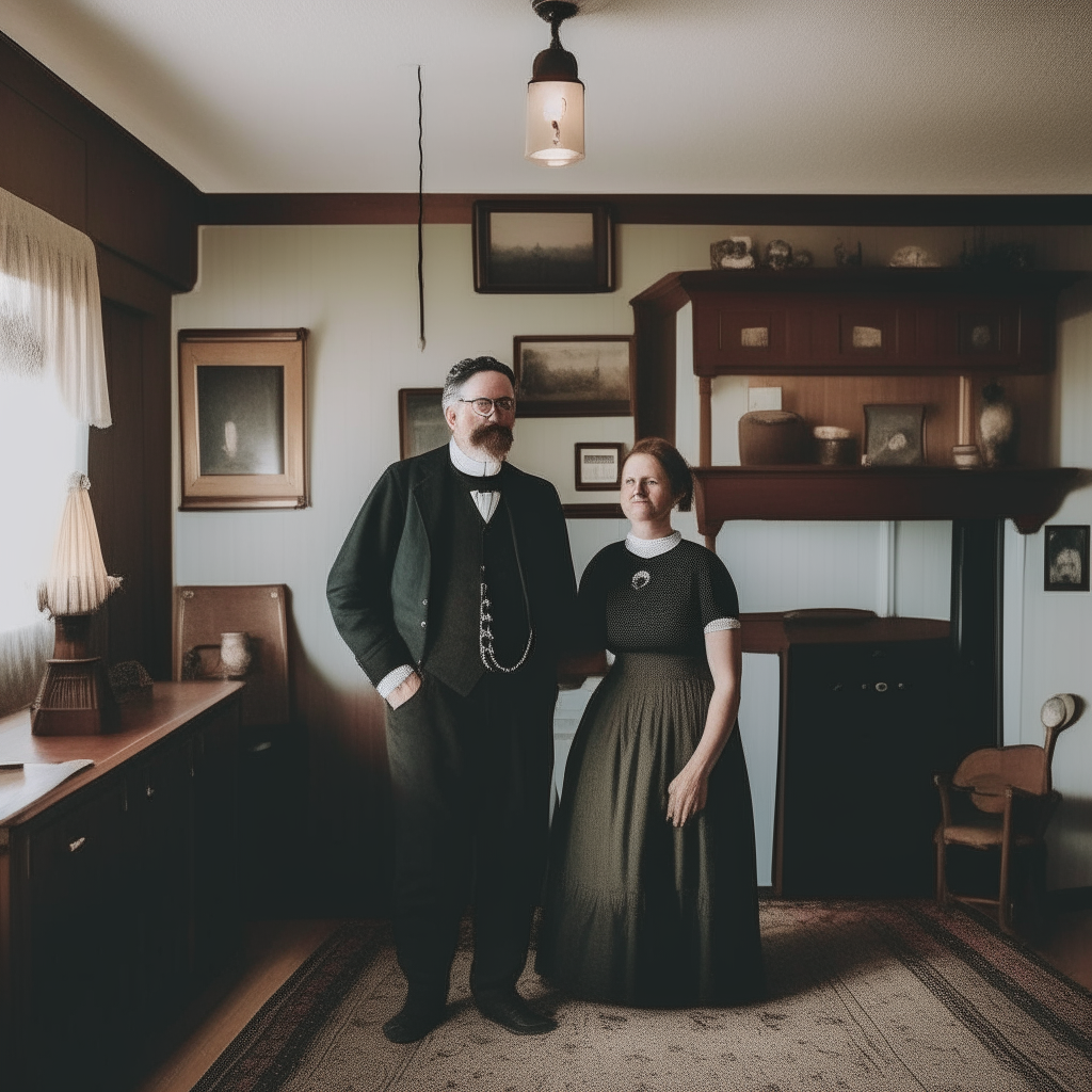 A man and his wife in the house 
