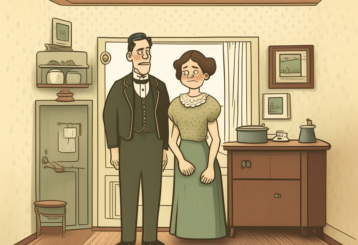 A man and his wife in the house 
