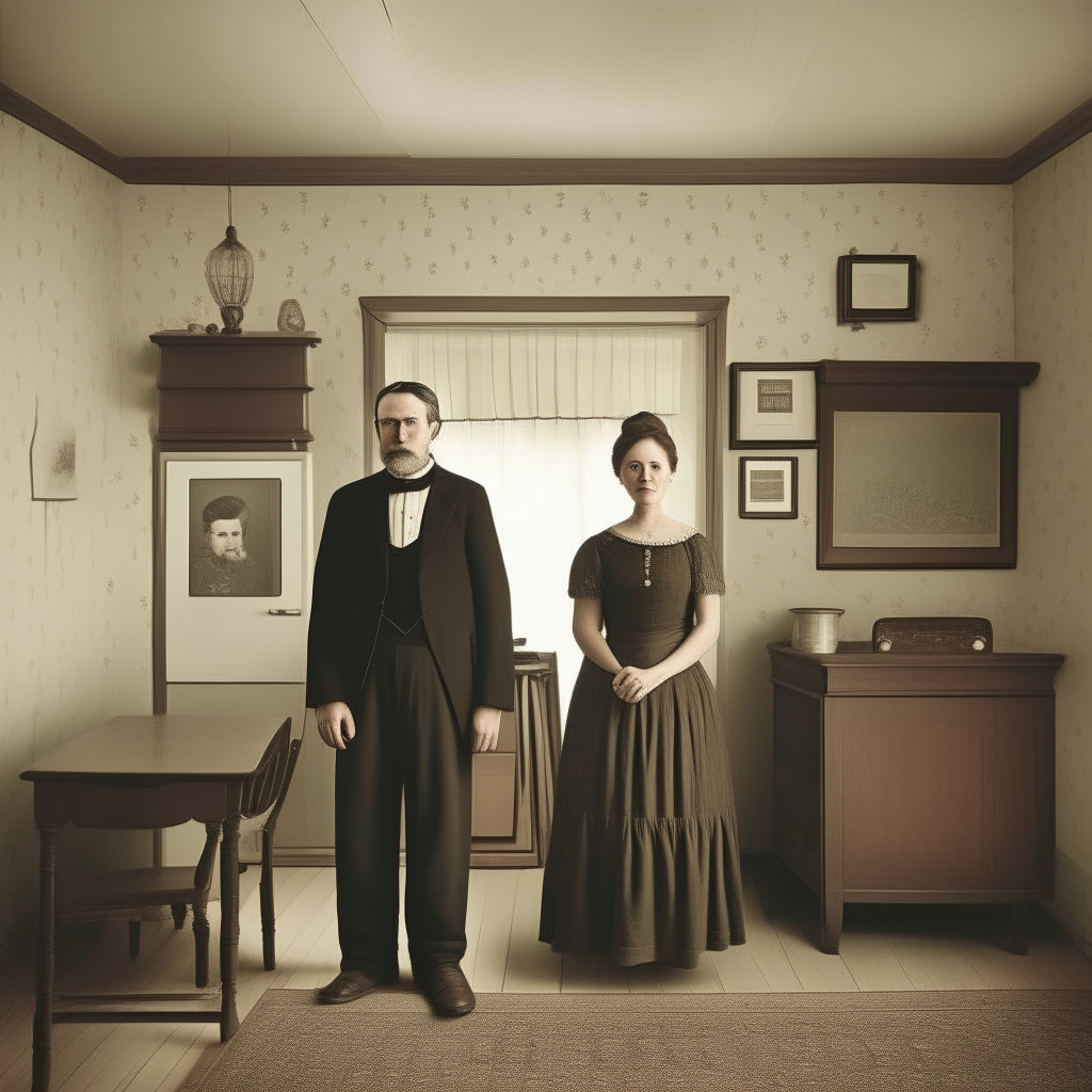 A man and his wife in the house 
