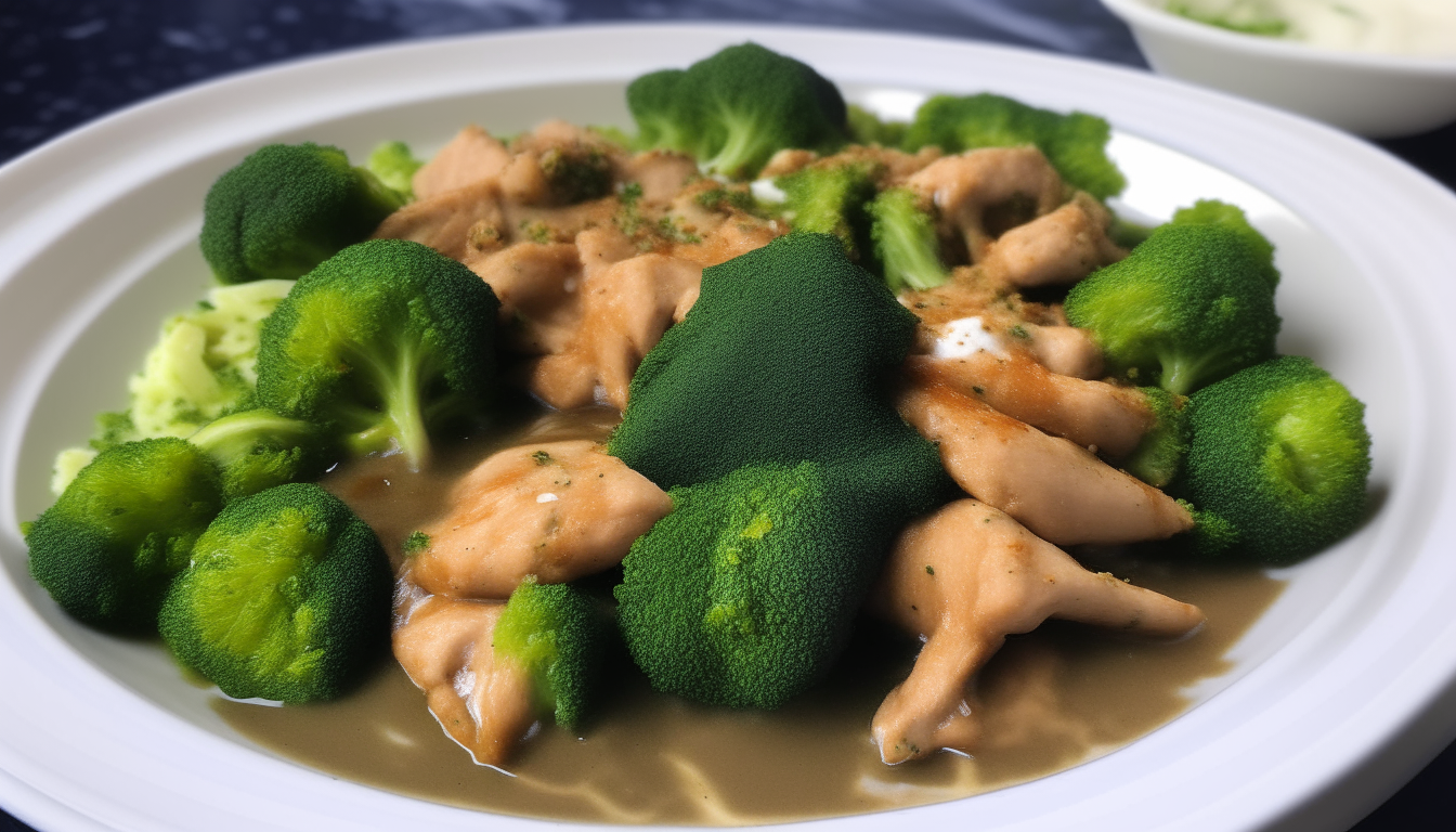 Final plated Instant Pot chicken and broccoli dish