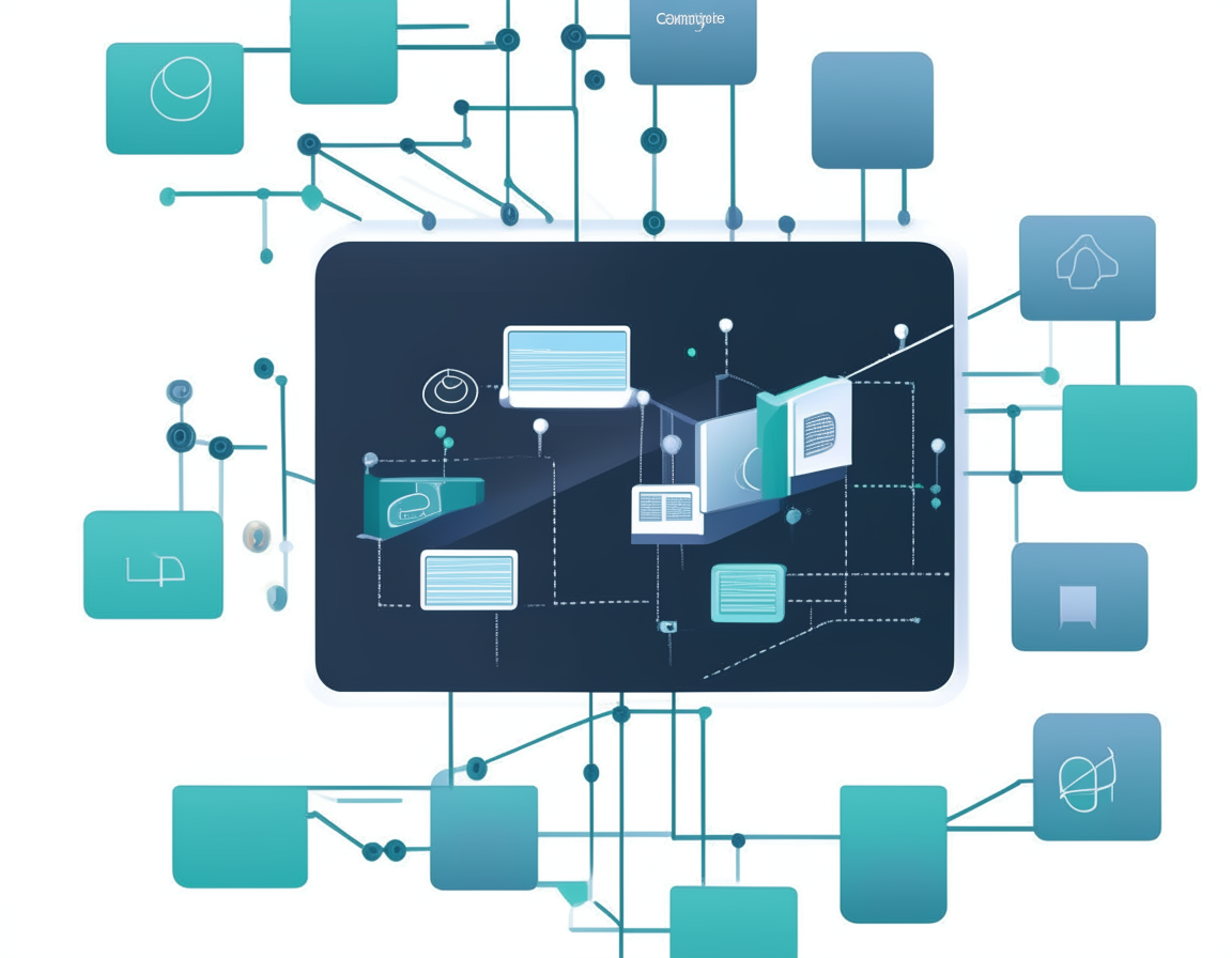 A diagram of a streaming media platform. Icons for interfaces, algorithms, sources and storage are arranged inside a framed layout. Arrows show data and information flows.