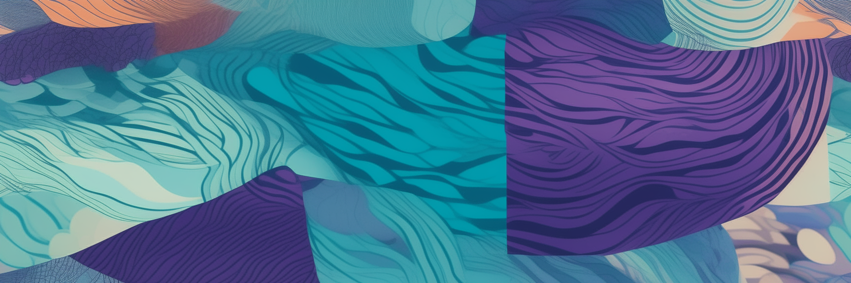 Organic patterns emerge in shades of blue and purple.