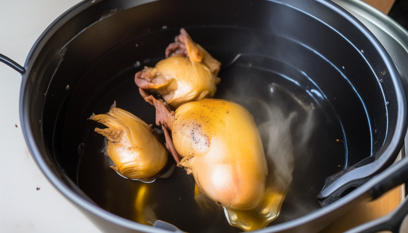 Instant Pot sautéing chicken in olive oil until golden brown