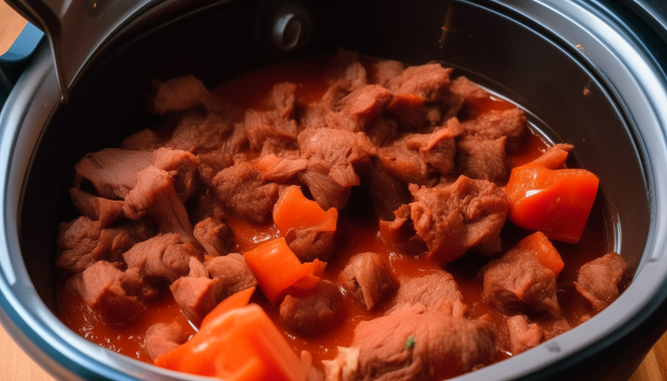 Show onions, garlic and tomato paste sautéing in an Instant Pot containing browned beef chunks