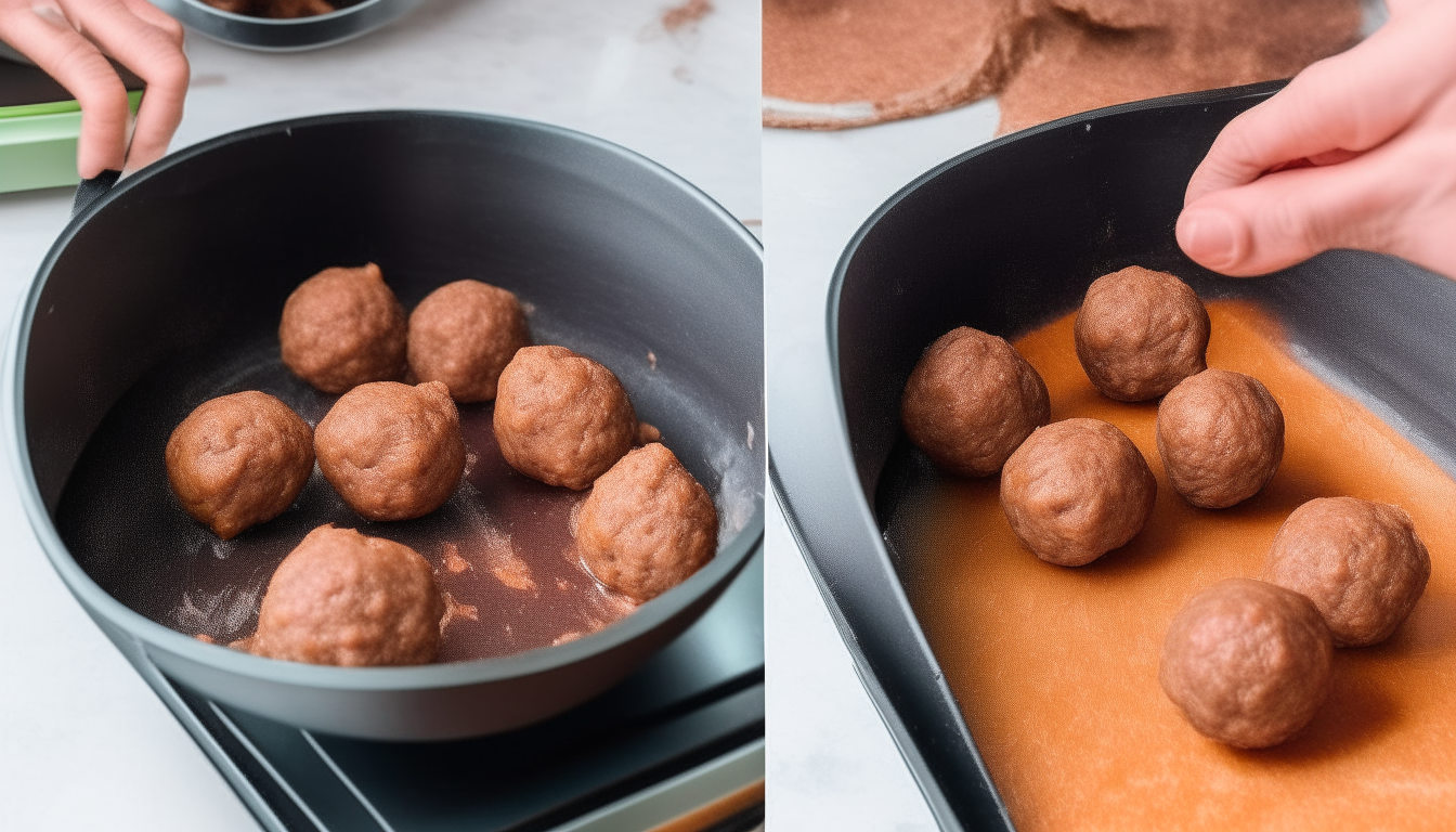 Meatballs rolled by hand then browned in an Instant Pot