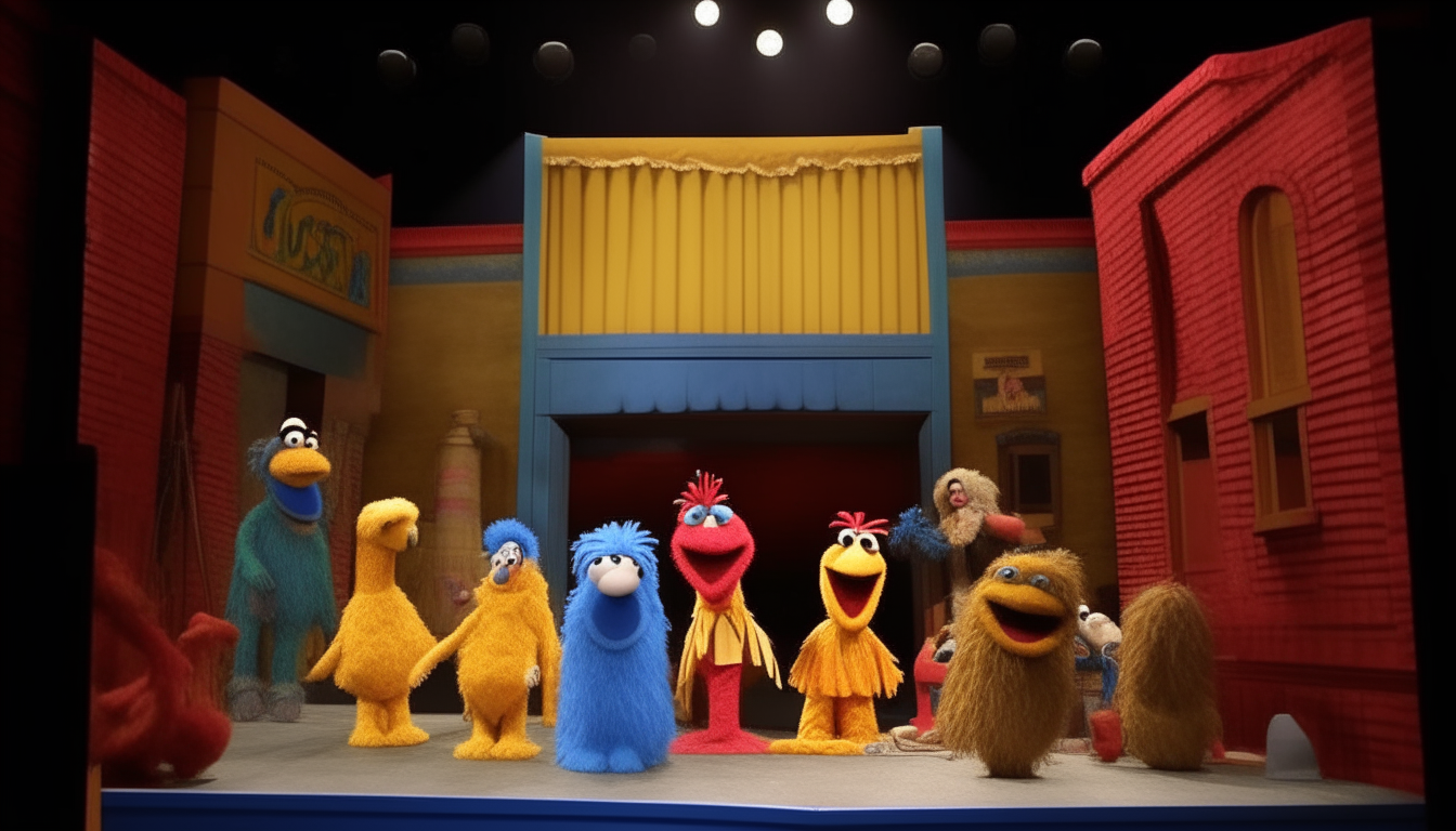 Science Fiction/Double Feature scene from The Rocky Horror Picture Show performed by Big Bird, Oscar the Grouch, Cookie Monster and Elmo on The Muppet Show stage