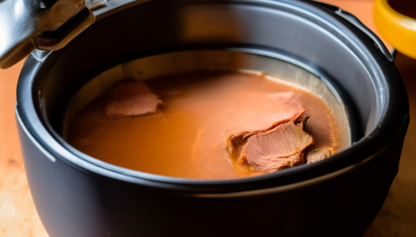 Pork browning in an Instant Pot, gaining a rich golden color